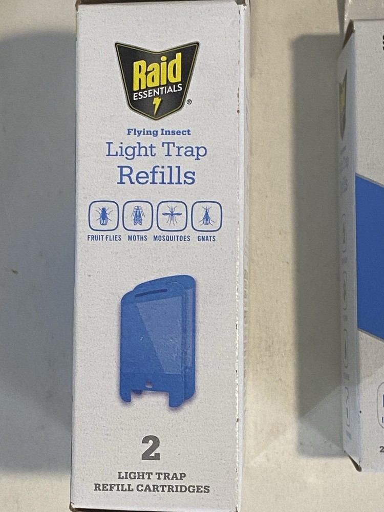 4x Raid Essentials Flying Insect Light Trap Refills 2ct Each (8 Refills Total)