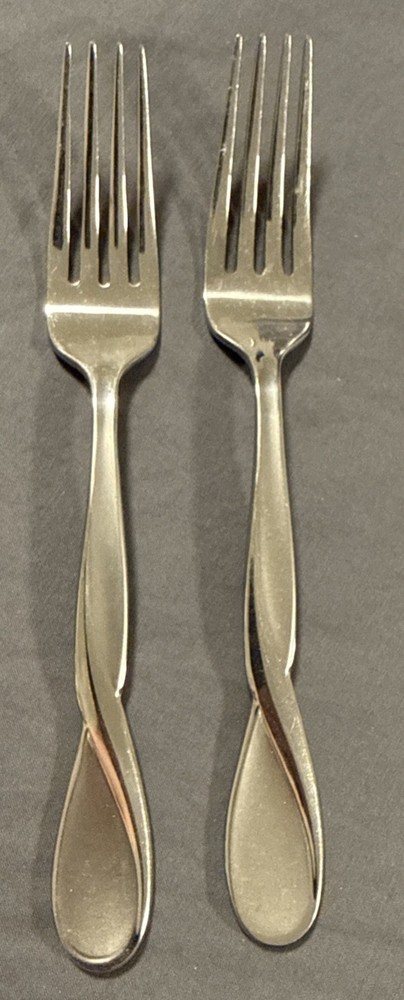 Oneida SATIN AQUARIUS Set 2 Dinner Fork Stainless 18/10 Silverware Flatware