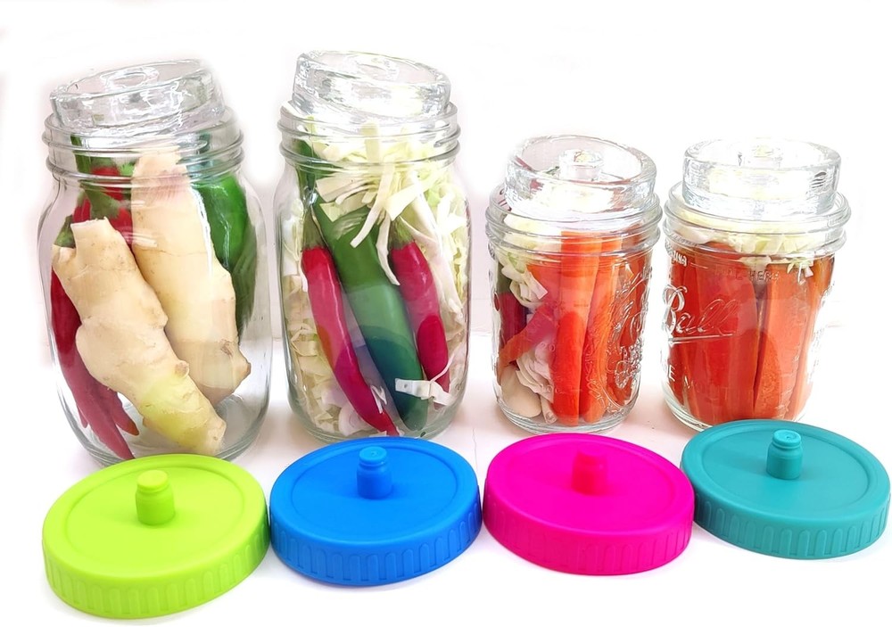 4 Pack Mason Jar Fermentation Lids - waterless Airlock Fermentation Pickle