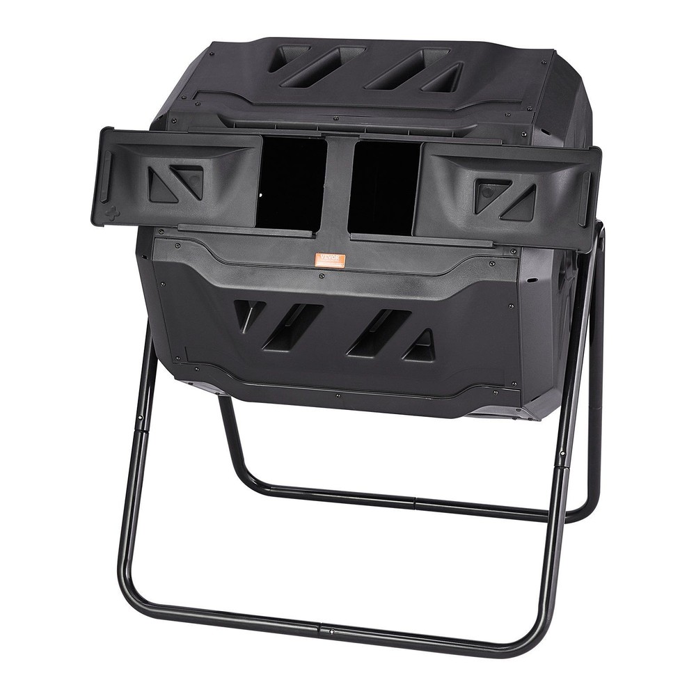 43gal Two-Section Tumbling Composter, 110lb Load, UV-Resistant