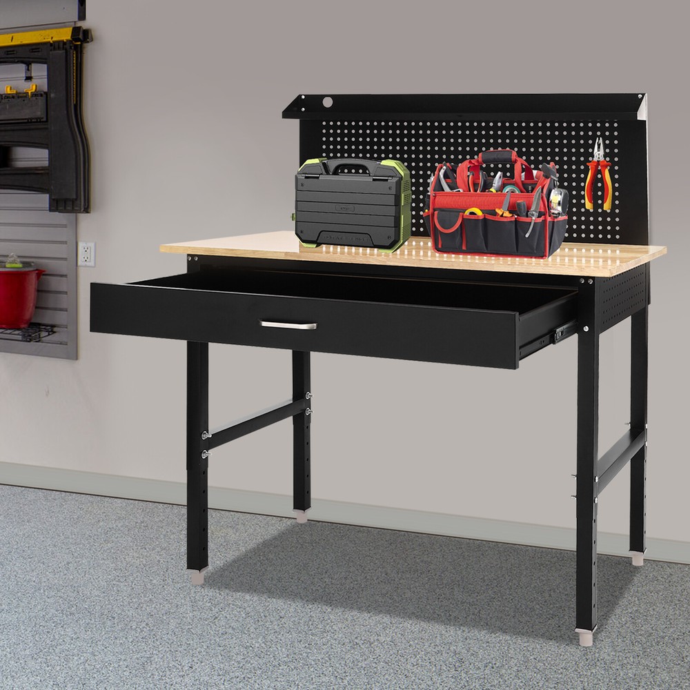 Adjustable Garage Workbench Work Bench for Garage Office Home 48"×24''