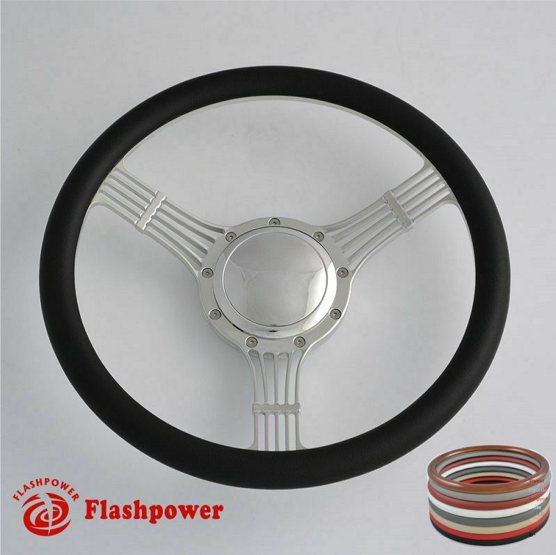 14'' Billet Steering Wheels Wood Banjo Ford GM Corvair Impala Chevy II