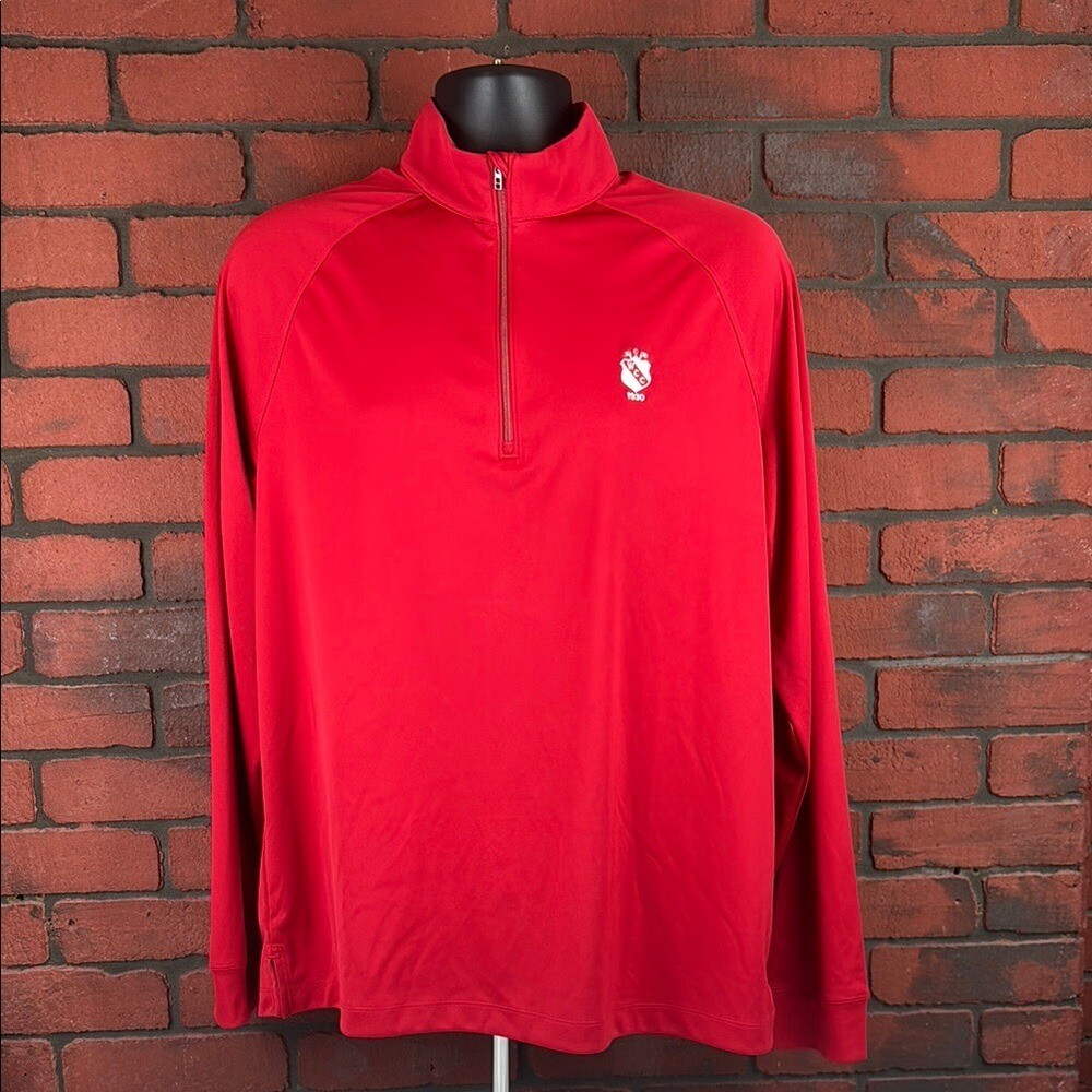 Greg Norman Men’s Large Red Pullover – Activewear, Golf, Quarter-Zip
