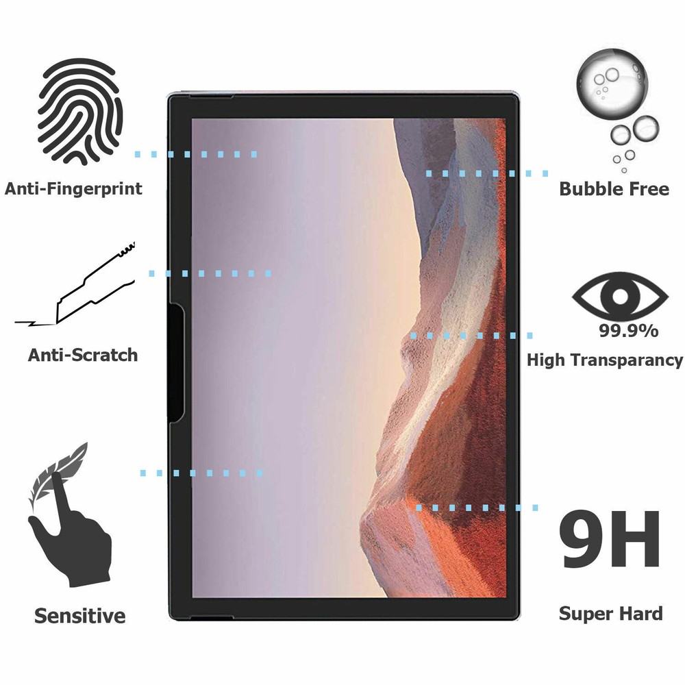 For Microsoft Surface Pro 7 Plus 12.3 inch 2021 Tempered Glass Screen Protector