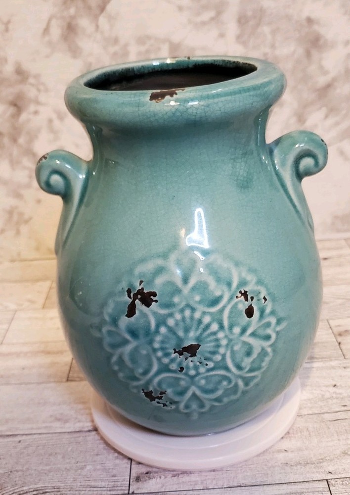1970s Orejon Turquoise Table Vase