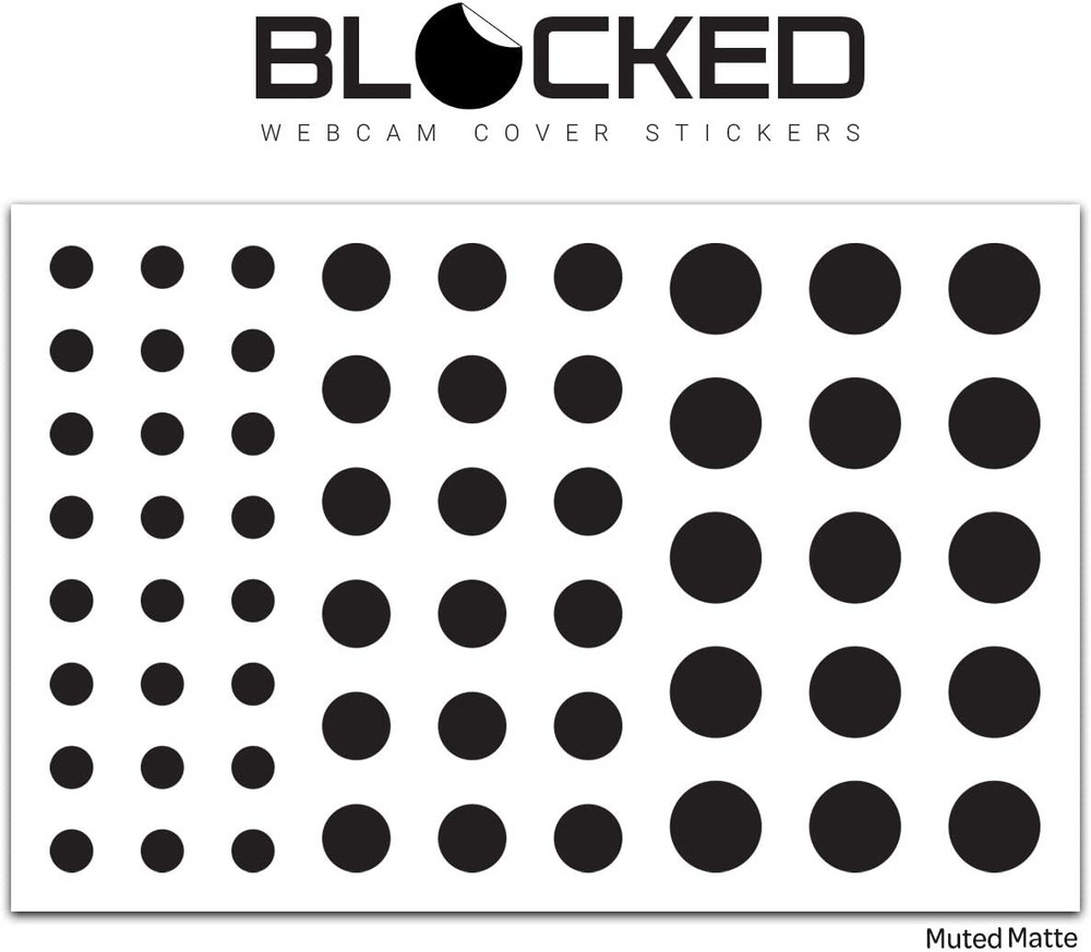 BLOCKED Original Vinyl Webcam Cover Stickers | 57 Restickable & Stackable Privac