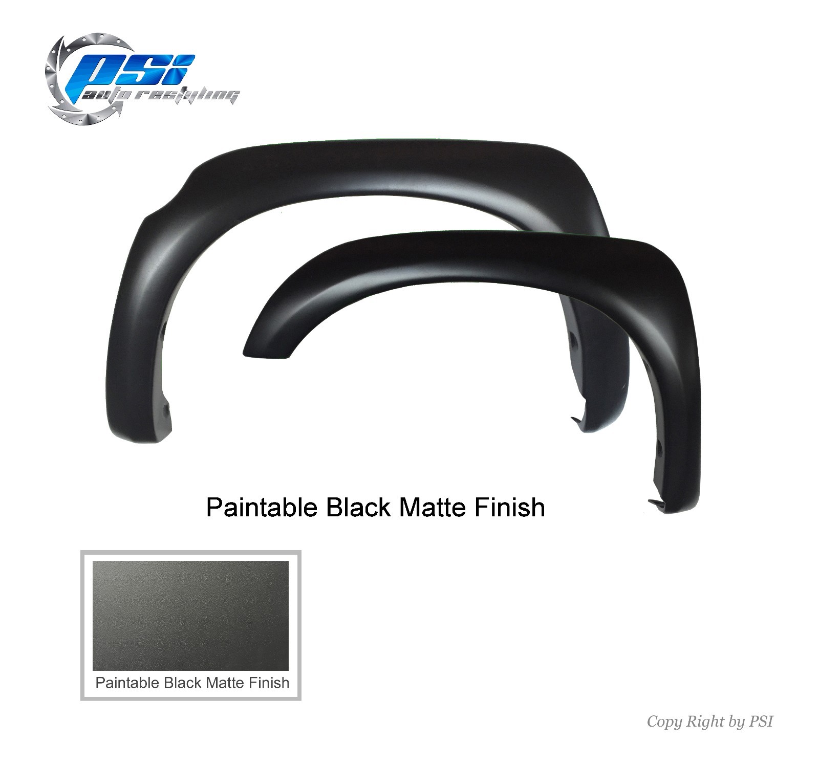 Black Paintable OE Style Fender Flares Toyota Tundra 07-13 Fits w/ Factory Flaps