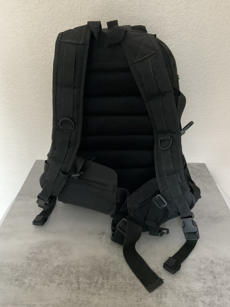 Fox Tactical Backpack Black Multi Compartments Hiking Outdoors - See Notes