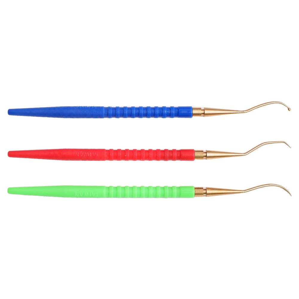 High Grade ORing Remover Tool Brass Pick Hooks Plastic Handle 3Pcs Pack