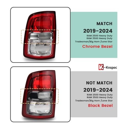 1 Pair Halogen Tail Lights Assembly Compatible Left & Right Red Bezel Halogen