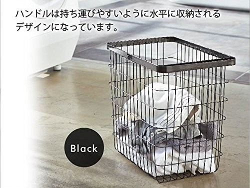 Laundry Wire Basket TOWER L (Black)
