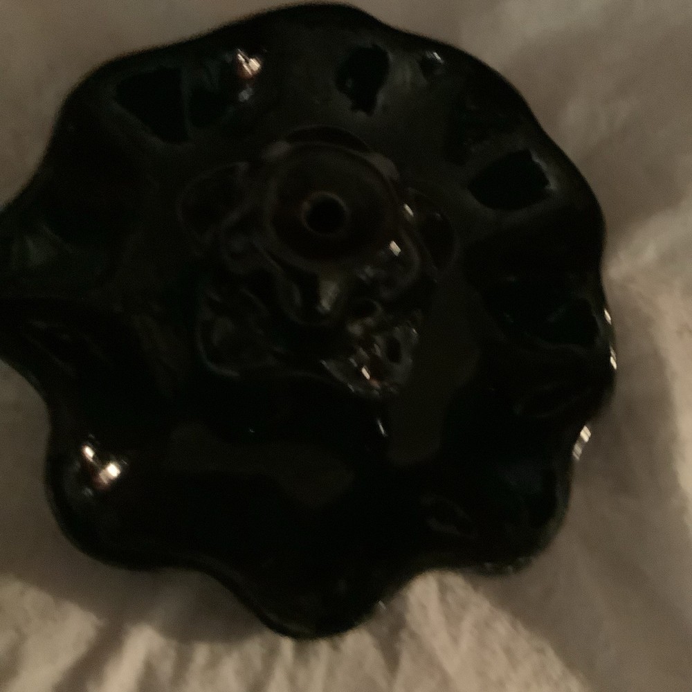 Black Ceramic Lotus Waterfall Backflow Incense Holder
