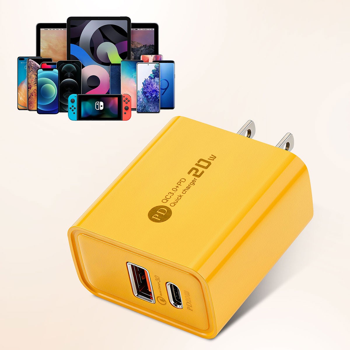 20W Fast Charger Block USB+Type C Wall Power Adapter For iPhone 16e 15 14 13