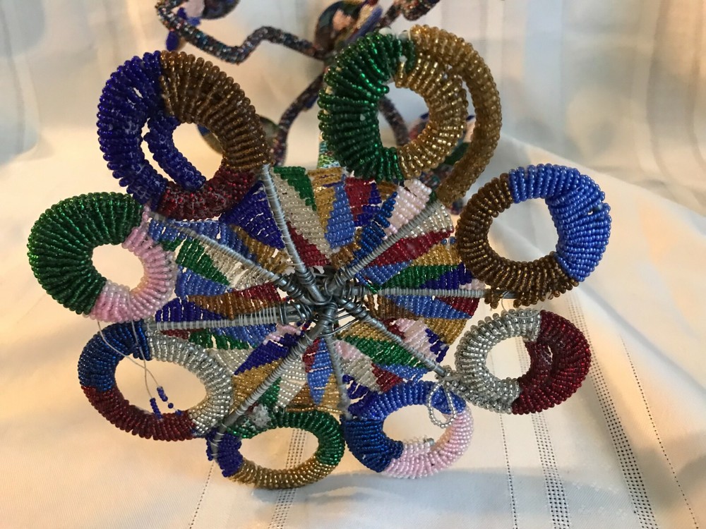 HANDCRAFTED BEADED CANDELABRA ~