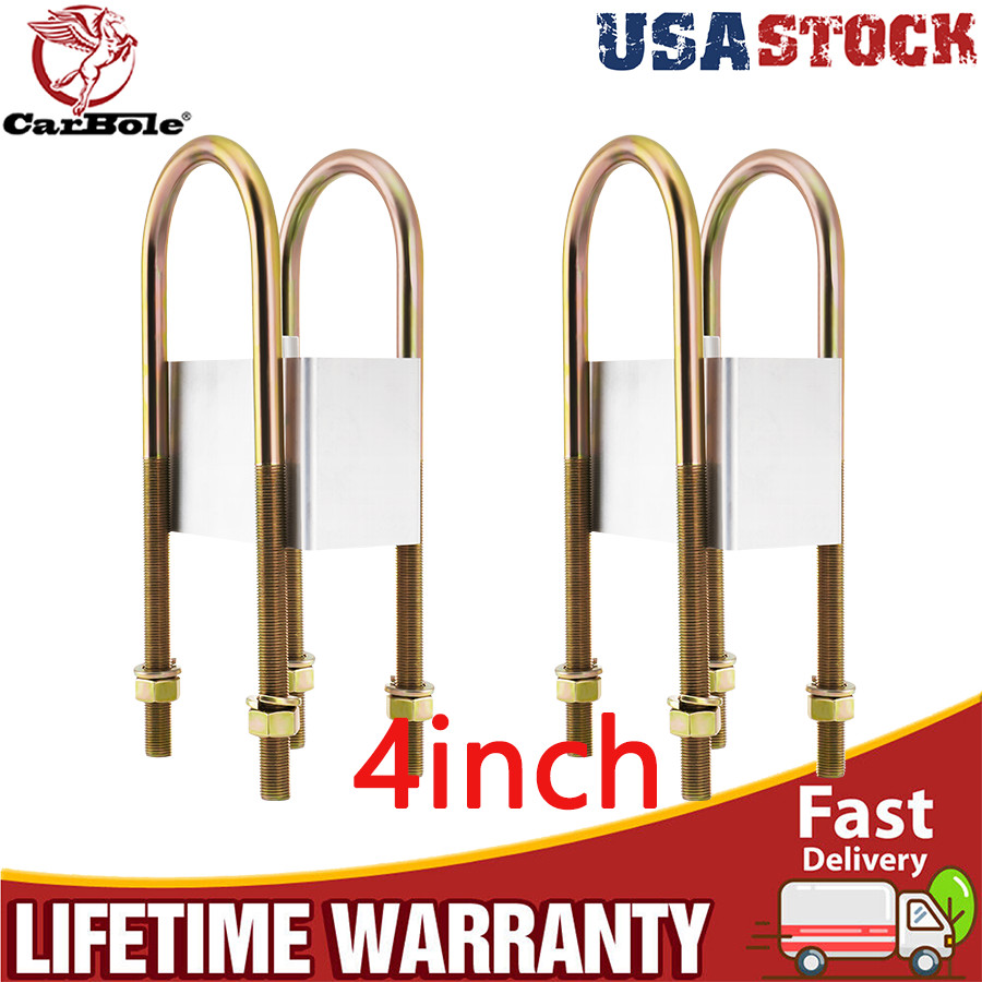 Universal 4" Drop with U-Bolts & Hardware Leaf Spring Lowering Block Kits Pair