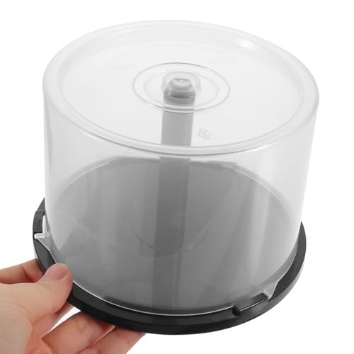 CD/DVD Cake Box Spindle, 2Pack Empty DVD Storage Bucket Clear CD Holder CD