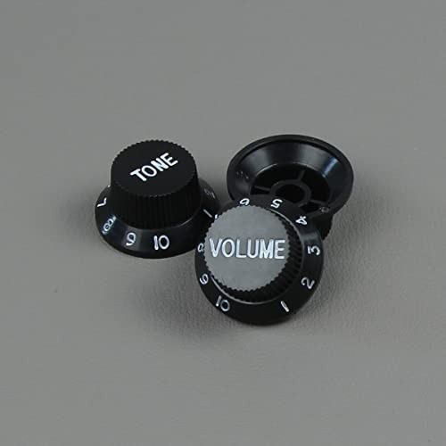 Speed Control Knobs 1 Volume 2 Tone Guitar Knob Set Fit ST Style Black