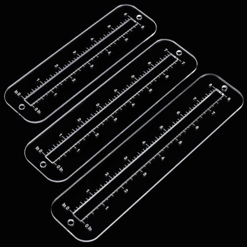 6pcs 3 Sizes Zipper Making Templates, Clear Zipper Template Patchwork Ruler