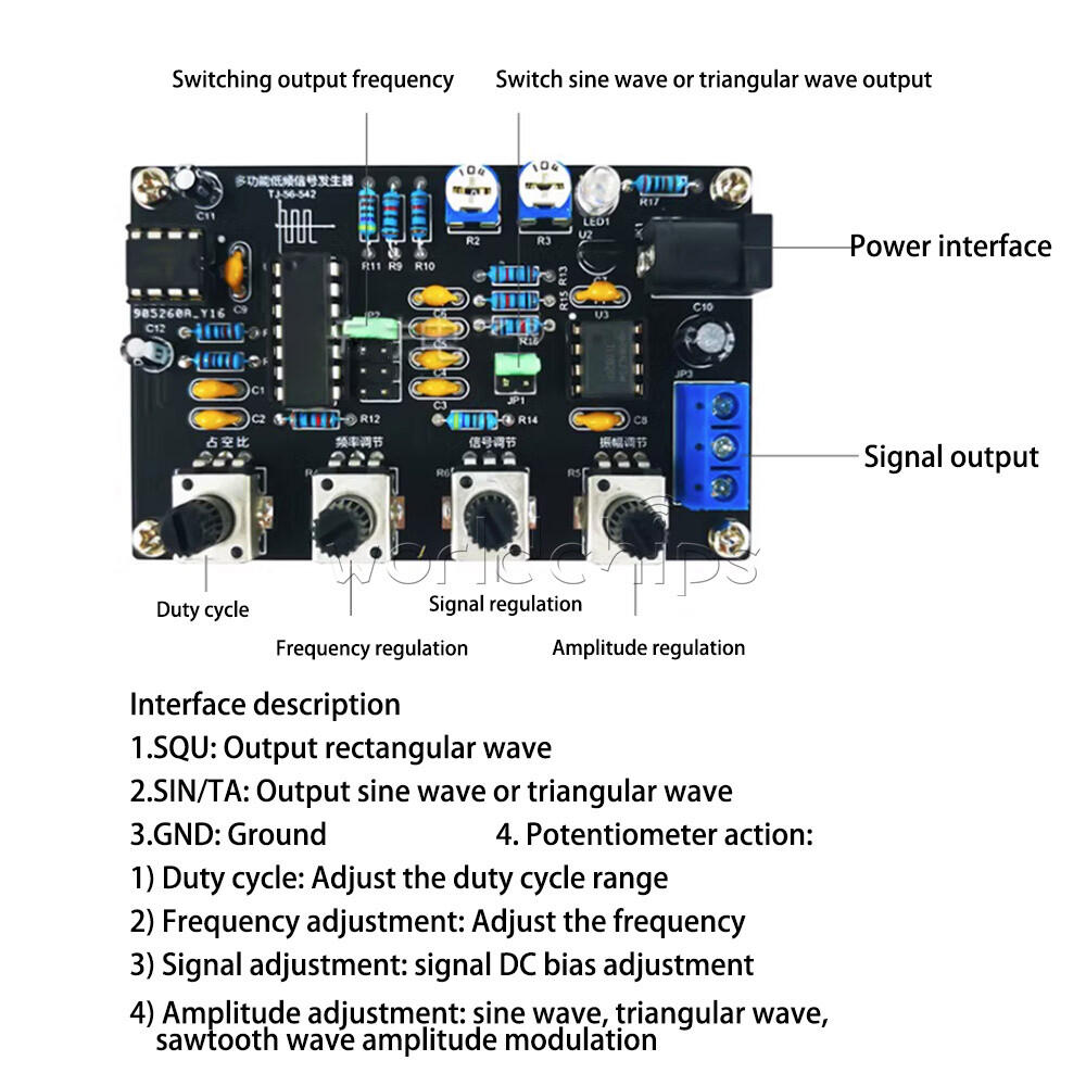 ICL8038 Low-frequency Multi Waveform Signal Generator Welding Practice DIY Kit