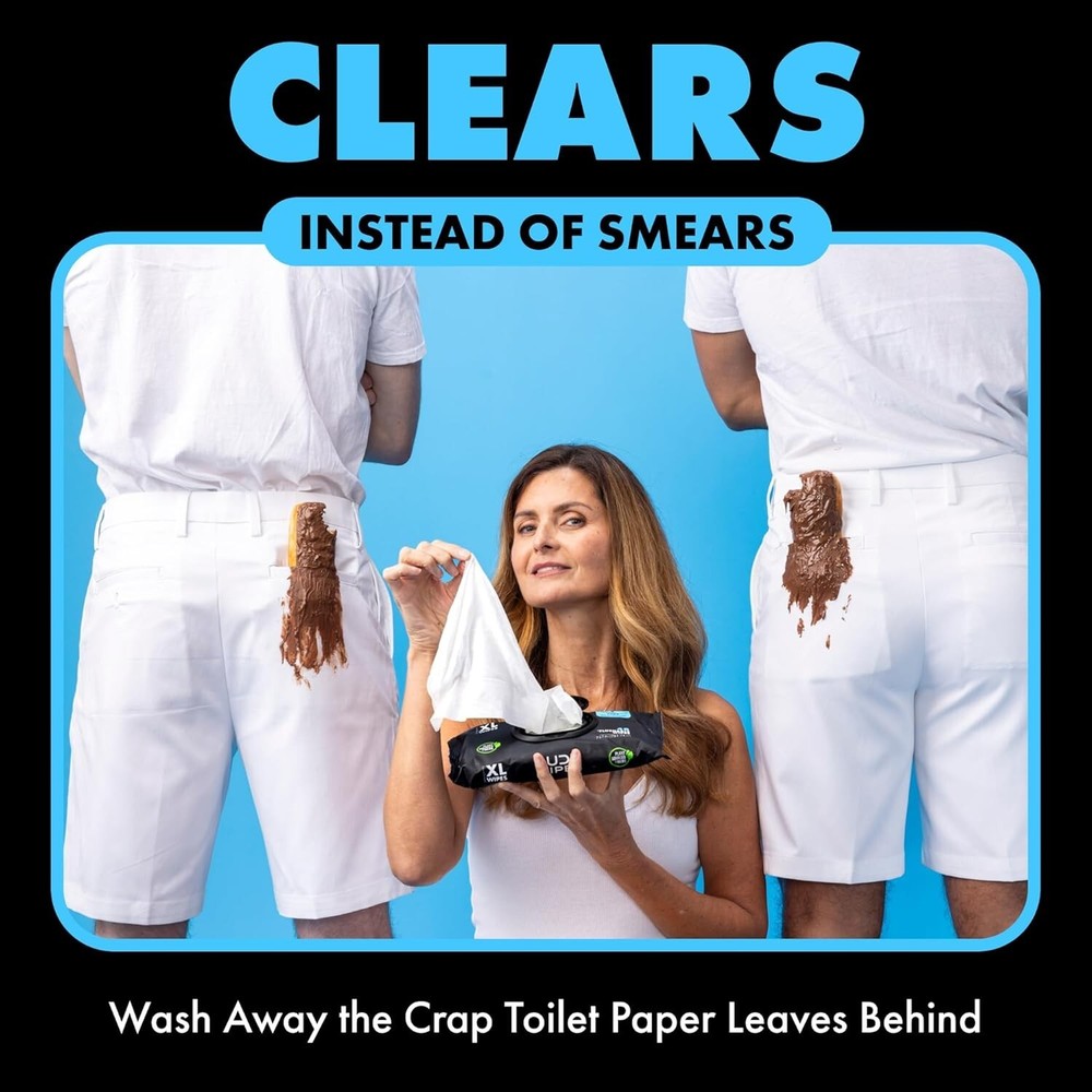 DUDE Flushable Wipes 48ct Pack Unscented Vitamin-E Aloe - Septic Safe