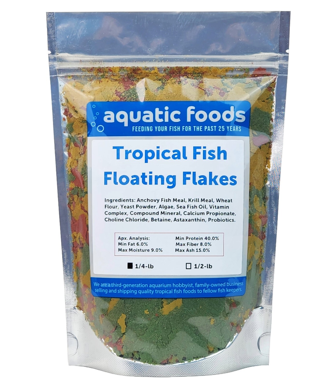 Tropical Fish Flakes for All Tropical Fish, Guppies, Tetras, Livebearers. WL