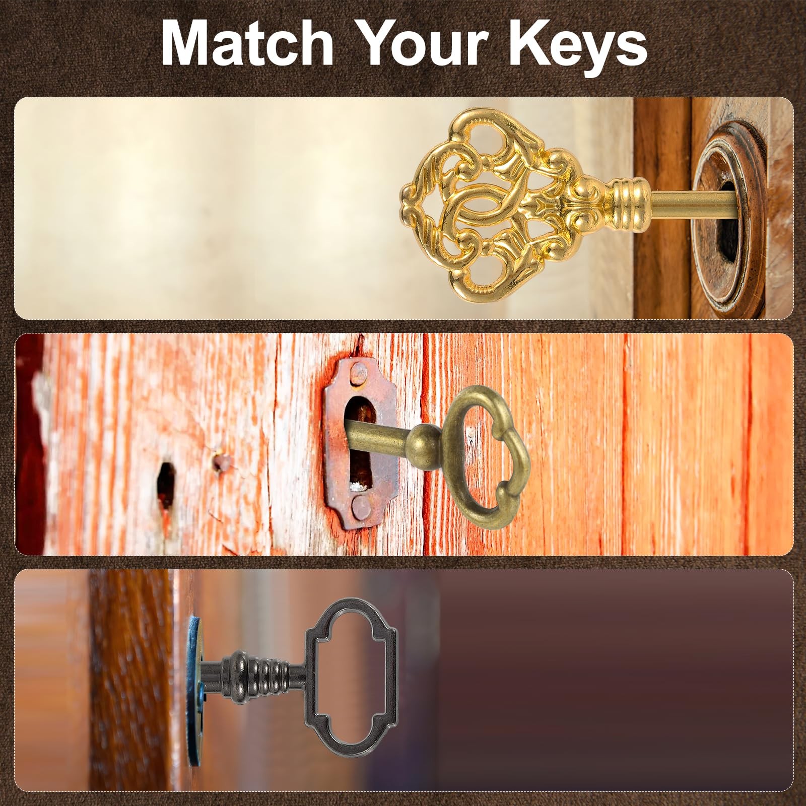 12PCS Hollow Barrel Universal Skeleton Key for Vintage Furniture and Locks