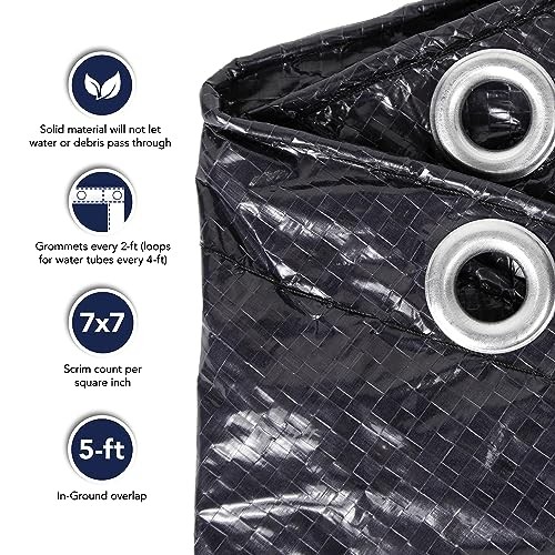 Bronze 14 ft x 28 ft Rectangular Winter In Ground Pool Cover – Blocks Debris