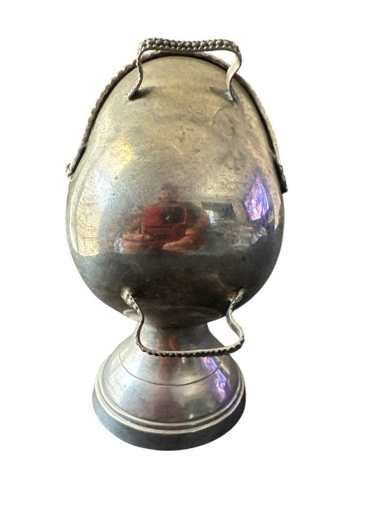 Silver Plate Footed Bowl/Urn with Handles, Made in India