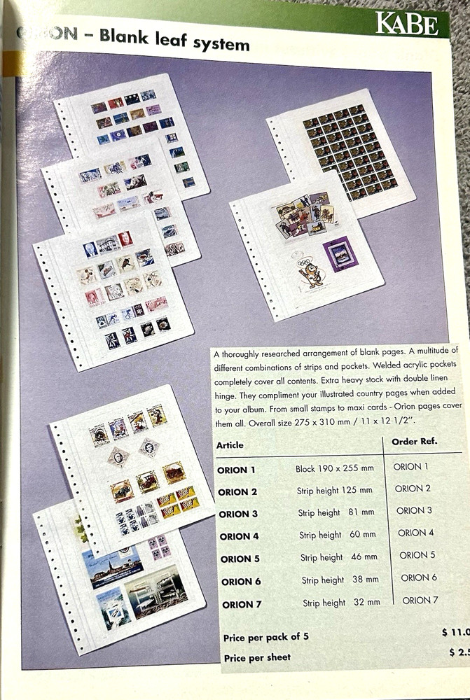 VINTAGE KABE STAMP ALBUMS 2002 / 2003 CATALOG - 22 PAGES