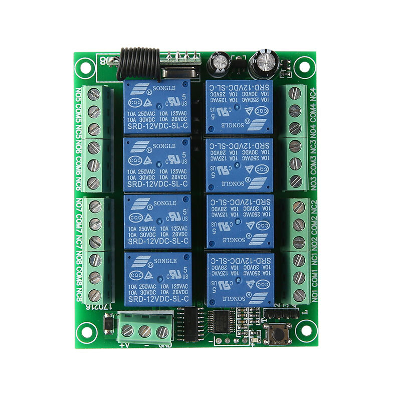 12V 8 Channel Universal Raley Switch Module 433Mhz Wireless Garage Door Control