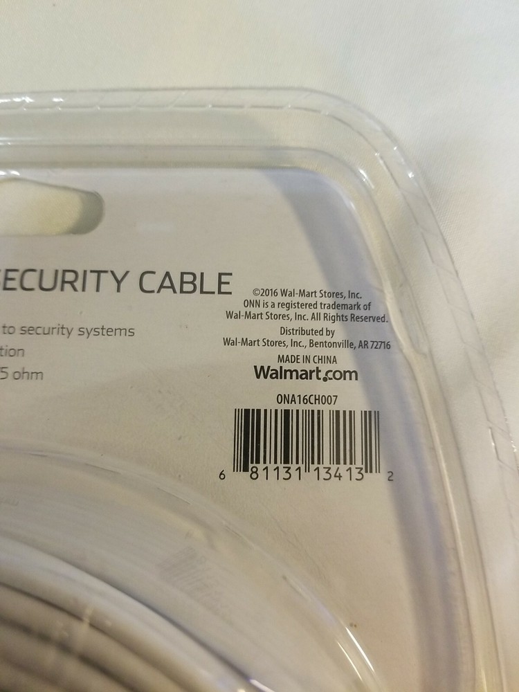 2016 Onn 75-Foot BNC Security Cable, BNC & DC Power Cable NEW