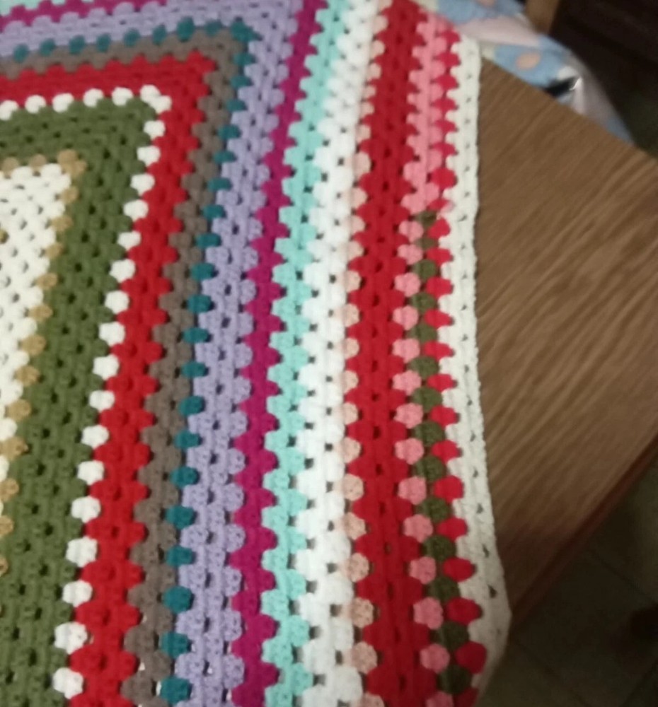 Granny Square Handmade Blanket - 130x130cm