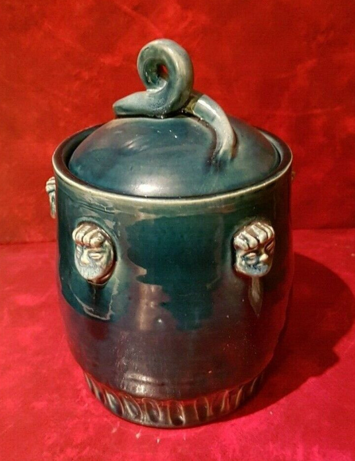 Stunning Blue Earthenware Pot