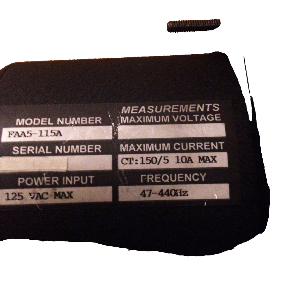ELECTRO INDUSTRIES FAA5-115A AC PANEL AMMETER