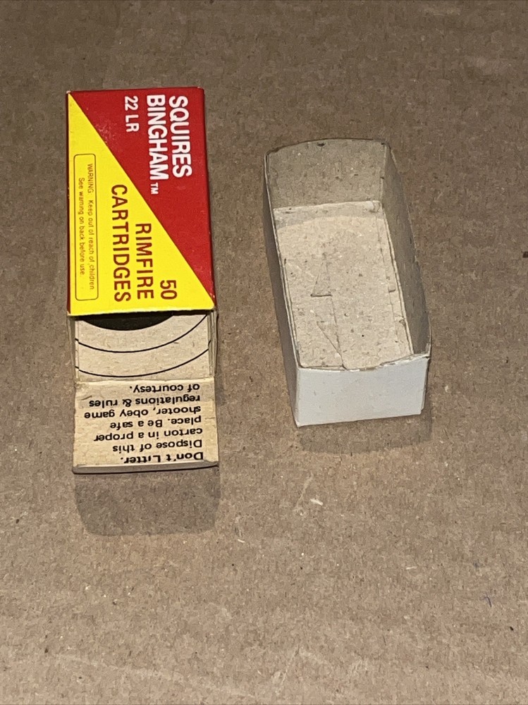 Squire Bingham Empty Ammo Box 22 LR Box Solid Point Minty Brick Fresh