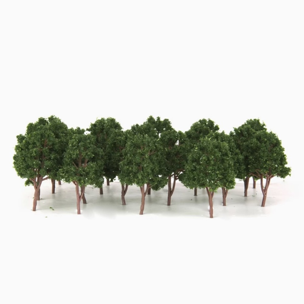 10pcs HO OO Scale Model Trees Layout Train Diorama Scenery Dark Green