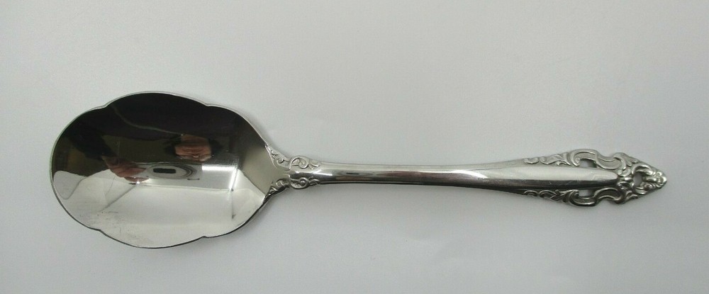 GORHAM STAINLESS PIERCED BAROQUE SUGAR SPOON - 6"  - 06F