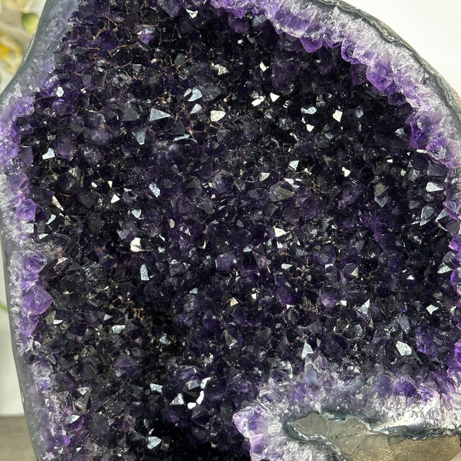 Amethyst Geode with Deep Purple Crystals on Stand. MWS2792