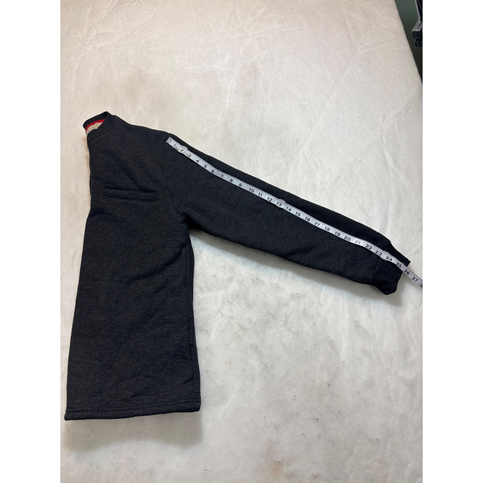 Coleman Sherpa Lined Henley Shirt Charcoal Gray Long Sleeve Mens Medium