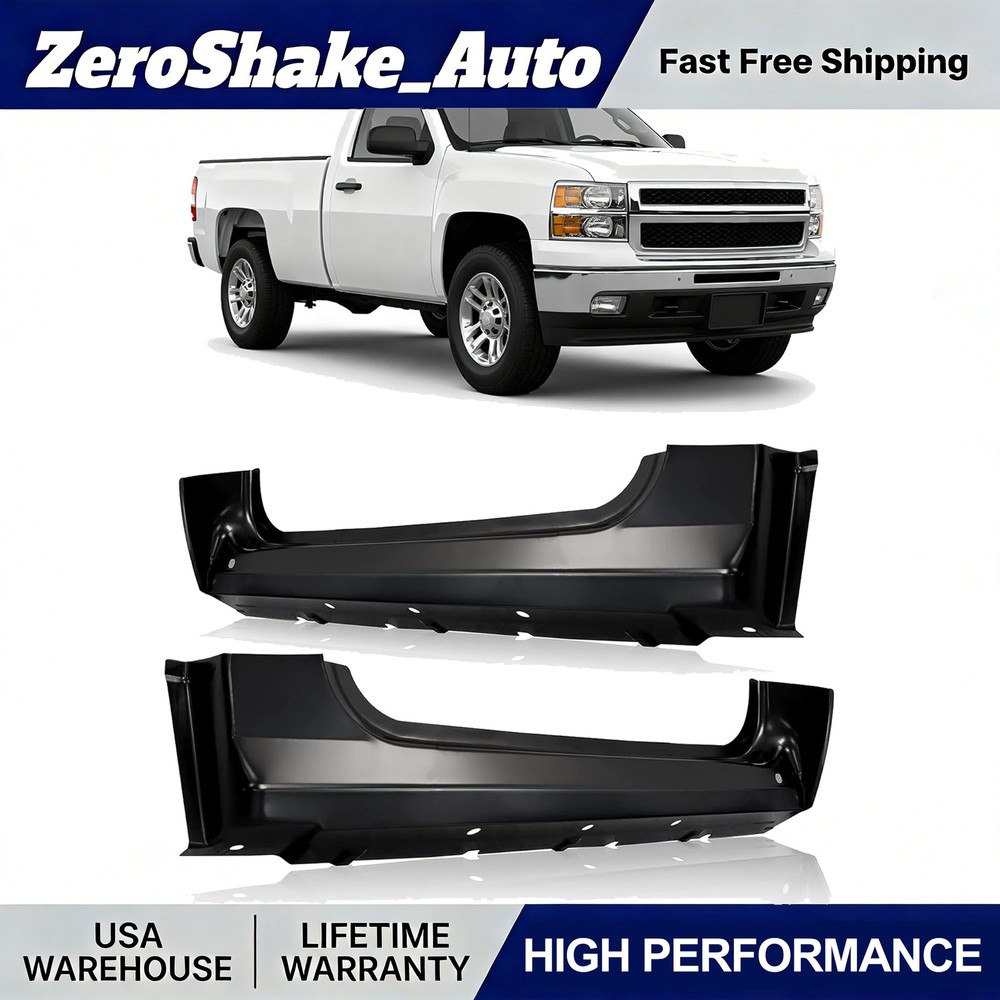 REGULAR CAB Outer Rocker Panels For 07-13 Chevy Silverado Sierra Standard 2 Door