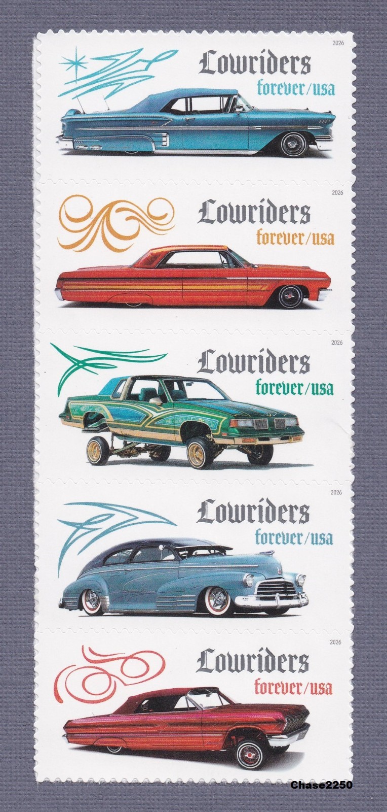 *NEW* 2026 Lowriders - Autos (Vt Strip of 5) 2026 Mint NH