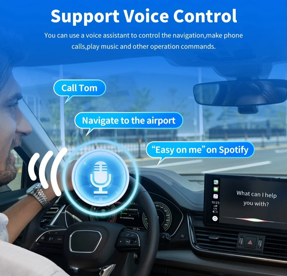 2-in-1 Wireless CarPlay Android Auto Adapter Plug & Play USB for iPhone Android