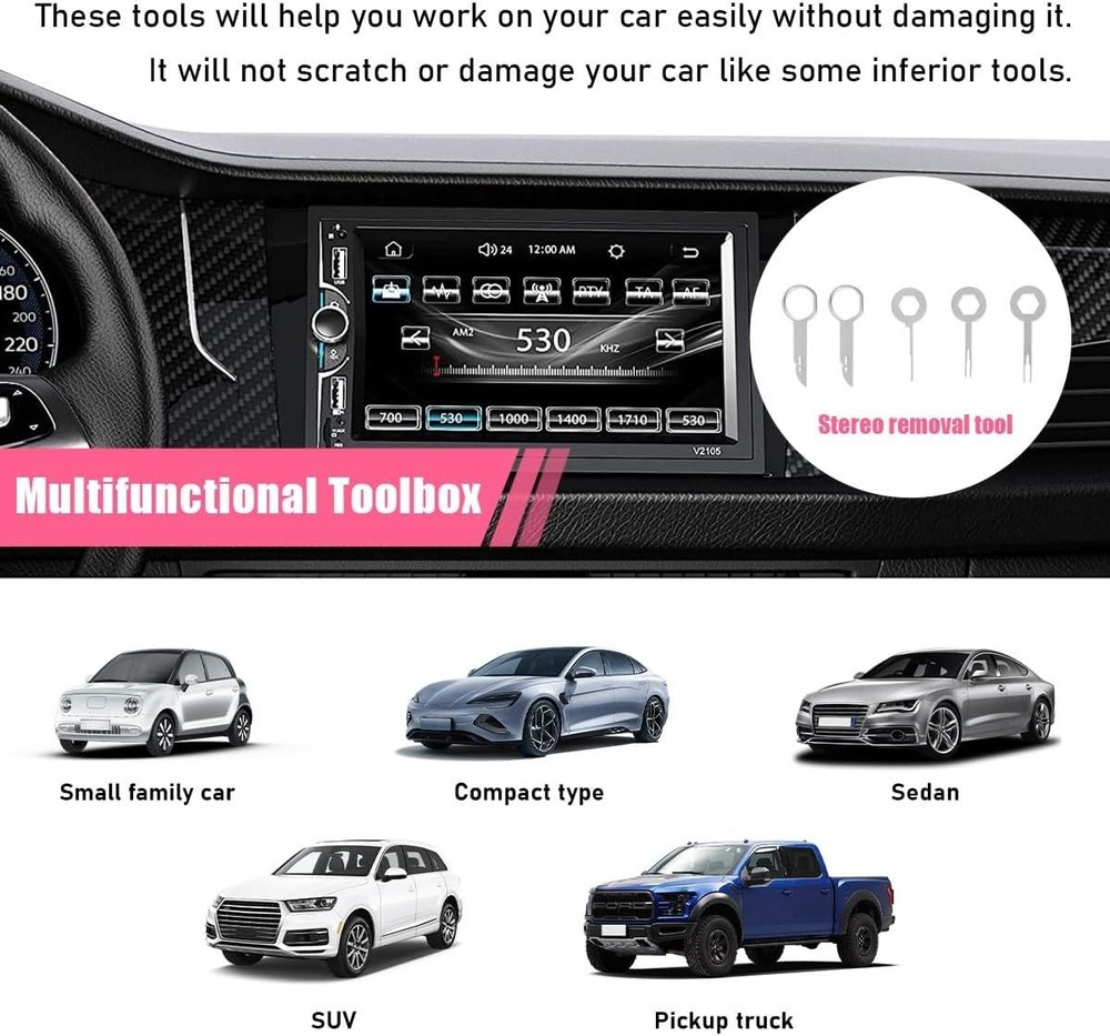 Car Interior Disassembly Kit Trim Removal Tool Car Clips Puller Diy Panel Tool