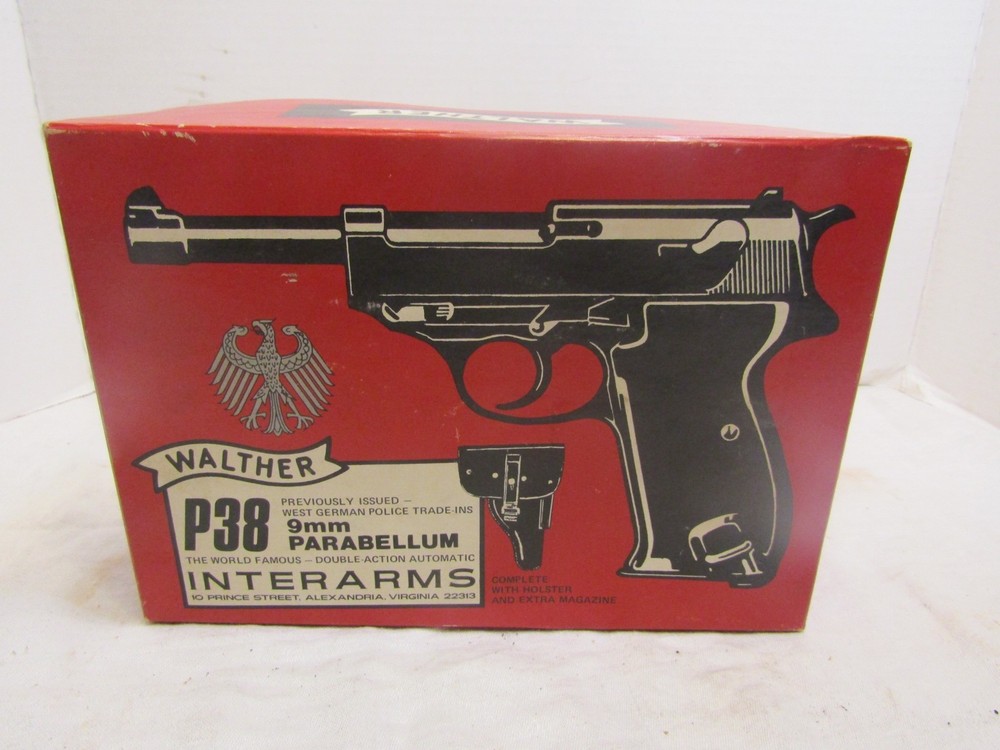 West German Walther Interarms P38  Two-Piece Box w/ Instructions Safety Warnings