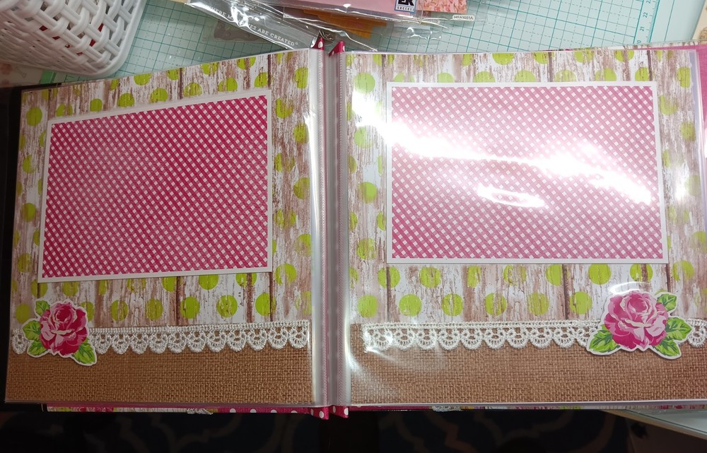 Pre made Paper Studio 8x8 scrapbook plus embellishments
