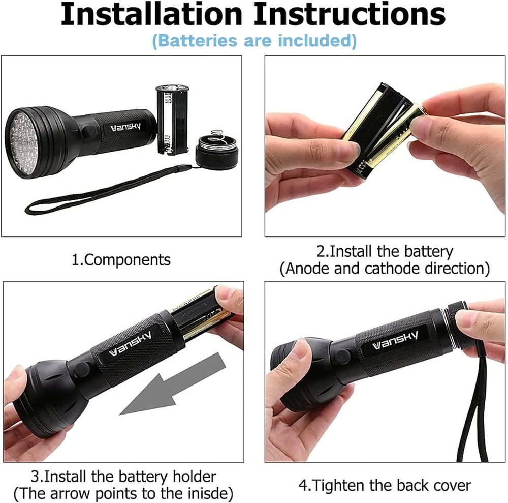 Advanced Multi-Purpose Pet Urine Detector - Upgraded Bed Bug Finder + Batteries