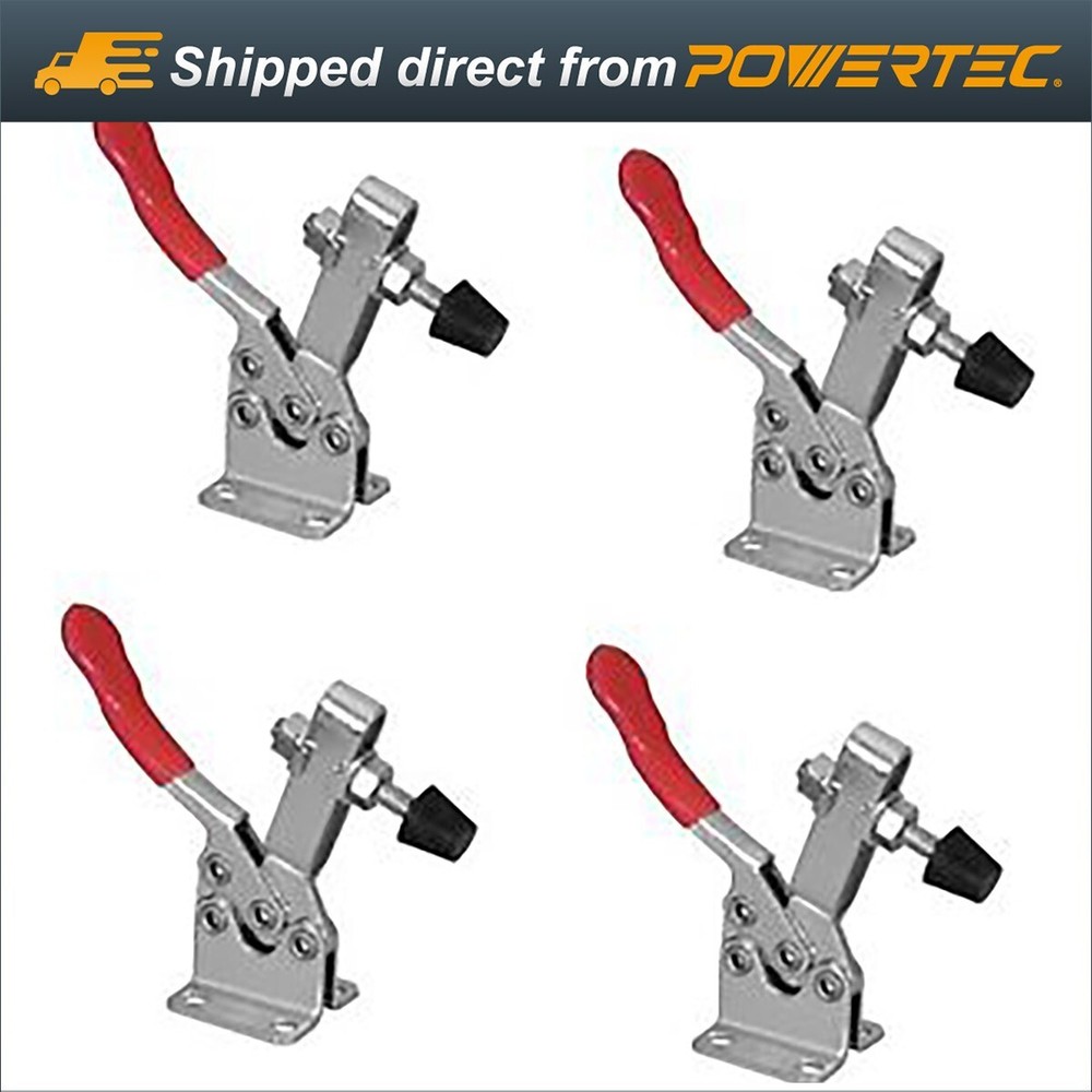 POWERTEC 4pcs Horizontal Quick-Release Toggle Clamp Capacity 300 lbs (20327)