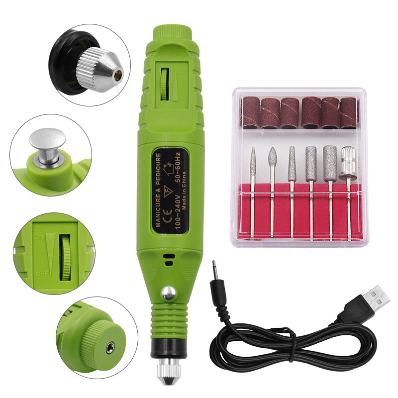USB Mini Electric Grinding Variable Speed Rotary Tool Drill Bit Engraving Pen