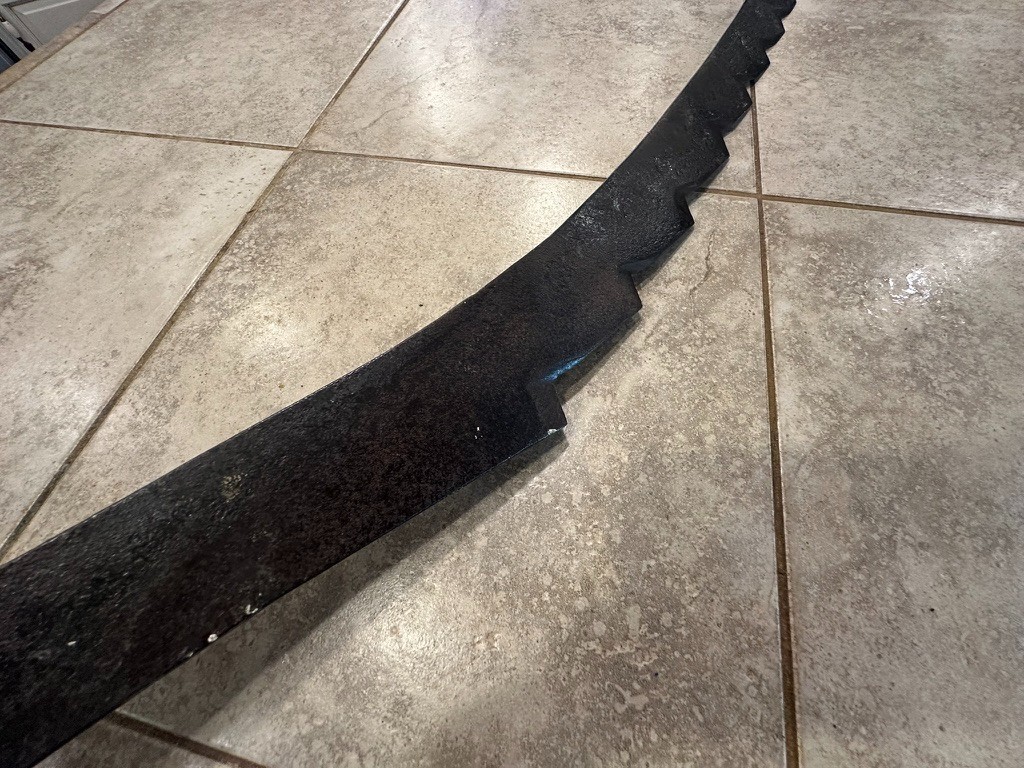 Antique Hay Knife / Silage Cutter Farm Tool – Large Serrated Fodder Knife