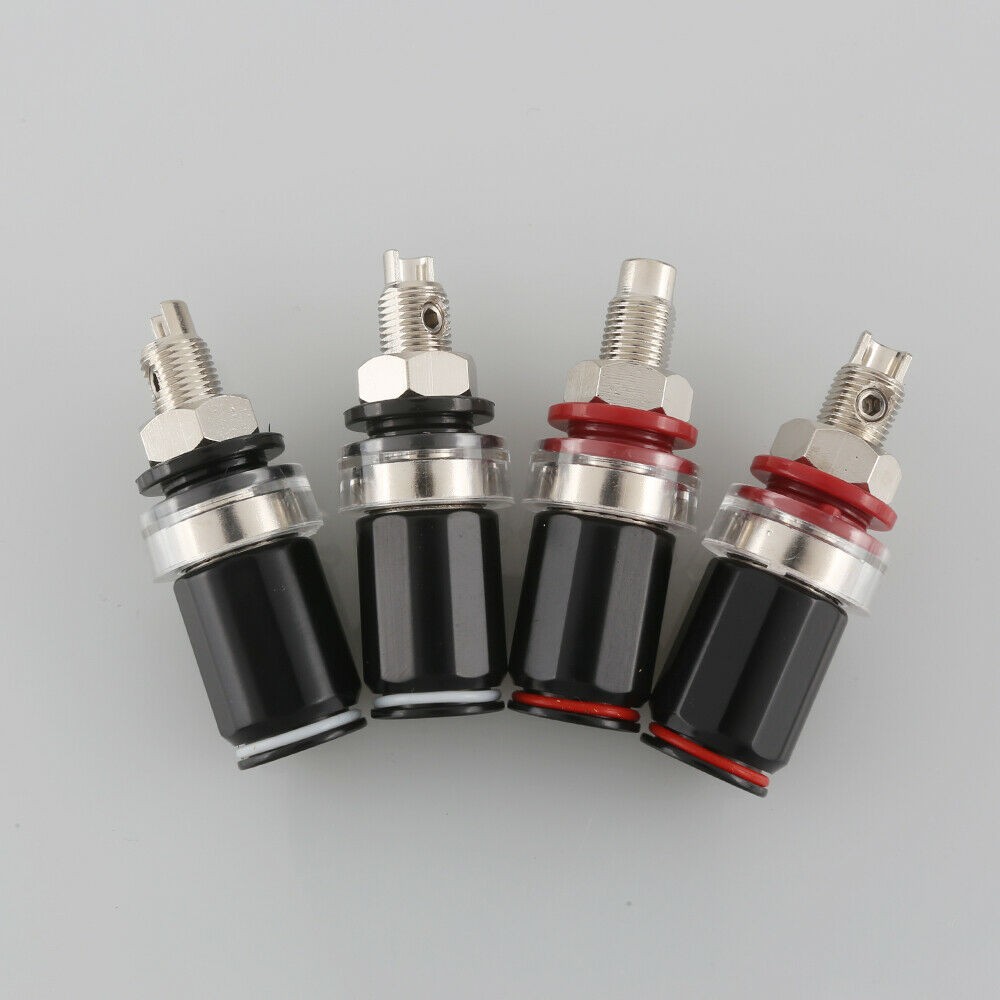 4Pcs Lockable Rhodium Plated HiFi Amplifier Speaker Binding Post Socket Terminal